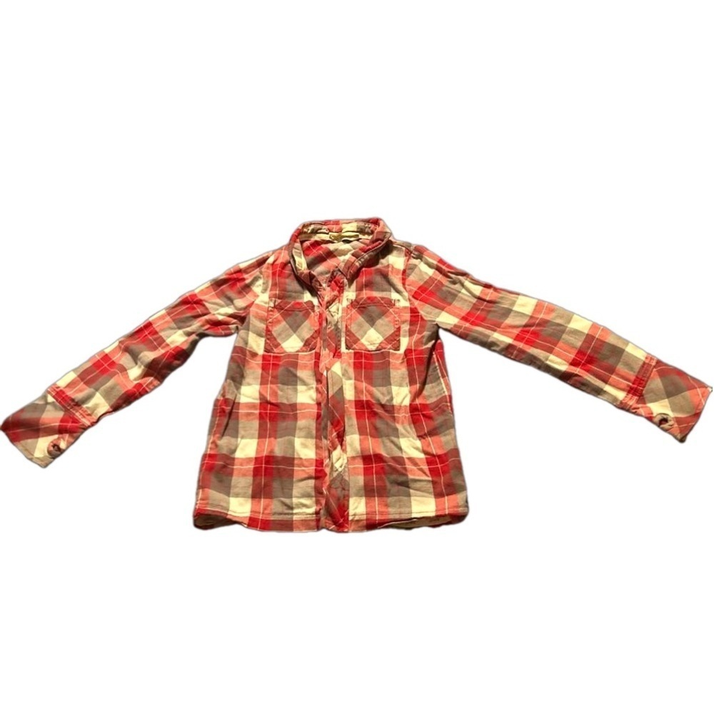 Boys Red Grey and White Plaid Zip Up Shirt Peekaboo Beans Brand